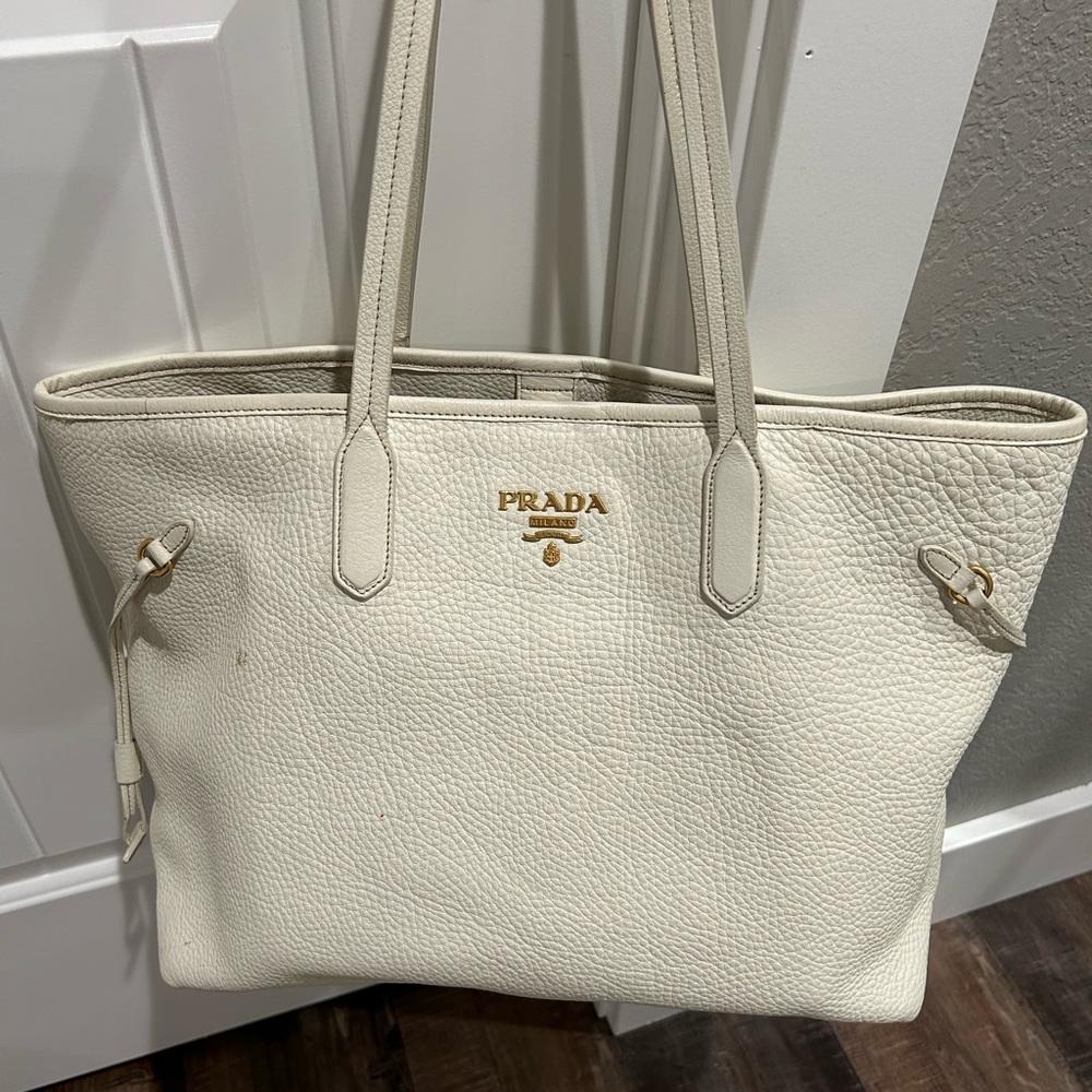 Prada Pebble Leather Shopping Tote